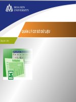 slide bài giảng quản lý cơ sở dữ liệu trong excel