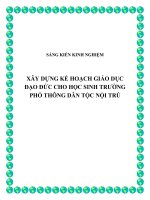 Xây dựng kế hoạch giáo dục đạo đức cho học sinh trường Phổ thông Dân tộc Nội trú