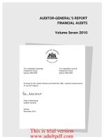 AUDITOR-GENERAL’S REPORT FINANCIAL AUDITS Volume Seven 2010 _part1 pot
