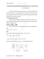 ỨNG DỤNG ĐẠO HÀM ĐỂ GIẢI QUYẾT CÁC LOẠI TOÁN ppt