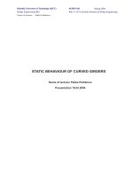 static behaviour of curved girders name of lecturer pekka pulkkinen presentation 18.03.2004 helsinki university of technology