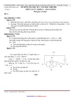 ĐỀ KIỂM TRA HỌC KÌ I NĂM HỌC 2008-2009 MÔN VẬT LÝ KHỐI 11 – BAN CƠ BẢN docx
