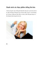 Danh sách các thực phẩm chống lão hóa doc