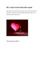 Để có một trái tim luôn khỏe mạnh potx