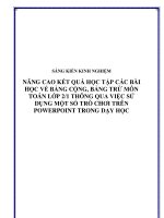 Nâng cao kết quả học tập các bài học về bảng cộng, bảng trừ môn Toán lớp 21 thông qua việc sử dụng một số trò chơi trên PowerPoint trong dạy học