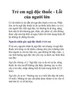 Trẻ em ngộ độc thuốc - Lỗi của người lớn ppt