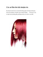 Các sai lầm lớn khi nhuộm tóc pdf