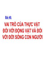 Bài giảng điện tử môn sinh học: Vai trò của thực vật pdf