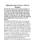 Bệnh giao mùa ở trẻ em - Chớ coi thường! docx