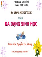 Giáo án điện tử môn môn sinh học: sự đa dạng thế giới đông vật doc