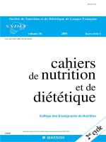 Cahiers de nutrition diététique - part 1 docx