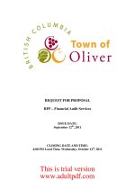 REQUEST FOR PROPOSAL RFP – Financial Audit Services September 12th, 2011 potx