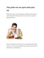 Thực phẩm nào cho người muốn giảm cân doc