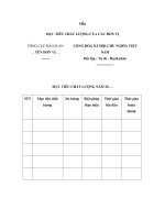 Mẫu MỤC TIÊU CHẤT LƯỢNG CỦA CÁC ĐƠN VỊ TỔNG CỤC HẢI QUAN pptx