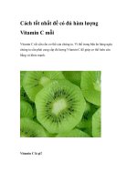 Cách tốt nhất để có đủ hàm lượng Vitamin C pptx