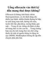 Uống ofloxacin vào thời kỳ đầu mang thai được không? pot