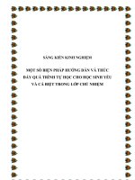 Một số biện pháp hướng dẫn và thúc đẩy quá trình tự học đối với học sinh yếu, cá biệt trong lớp chủ nhiệm