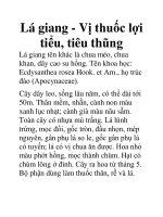 Lá giang - Vị thuốc lợi tiểu, tiêu thũng pdf