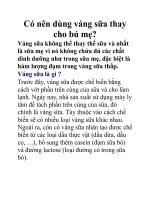Có nên dùng váng sữa thay cho bú mẹ potx