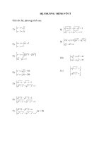 HỆ PHƯƠNG TRÌNH VÔ TỈ ppt