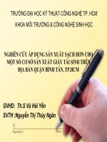 nghiên cứu áp dụng sản xuất sạch hơn cho một số cơ sở sản xuất giấy tái sinh trên địa bàn q.bình tân tp.hcm