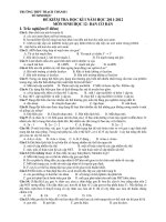 ĐỀ KIỂM TRA HỌC KÌ I NĂM HỌC 2011-2012 MÔN SINH HỌC 12- BAN CƠ BẢN docx