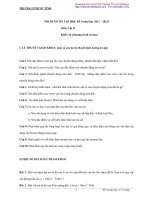 Nội dung ôn tập Vật lý học kì 1 trường PTDTNT Tỉnh potx