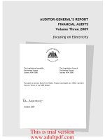 AUDITOR-GENERAL’S REPORT FINANCIAL AUDITS Volume Three 2009 focusing on Electricity _part1 doc