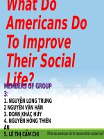 How to improve social life of americans