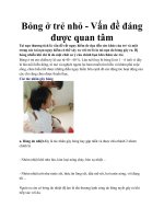 Bỏng ở trẻ nhỏ - Vấn đề đáng được quan tâm pdf