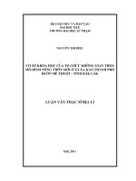 Cơ sở khoa học của tổ chức không gian theo mô hình nông thôn mới ở xã eakao, thành phố buôn ma thuột, tỉnh đắc lắc
