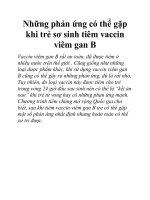 Những phản ứng có thể gặp khi trẻ sơ sinh tiêm vaccin viêm gan B doc