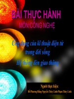 Giáo án điện tử công nghệ: ứng dụng của kỹ thuật điện trong đời sống pptx