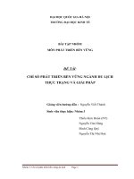 BÀI TẬP NHÓM MÔN PHÁT TRIỂN BỀN VỮNG :CHỈ SỐ PHÁT TRIỂN BỀN VỮNG NGÀNH DU LỊCH THỰC TRẠNG VÀ GIẢI PHÁP