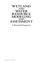 WETLAND AND WATER RESOURCE MODELING AND ASSESSMENT: A Watershed Perspective - Chapter 1 ppt