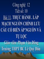 Bài giảng điện tử công nghệ: thực hành lắp mạch ppt