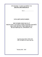 Một số biện pháp quản lý nhằm nâng cao chất lượng giáo dục đạo đức học sinh trường Trung học phổ thông  Định Quán, huyện Định Quán, tỉnh Đồng Nai