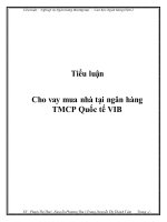 Cho vay mua nhà tại ngân hàng TMCP quốc tế VIB