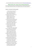 GMAT sample test answers