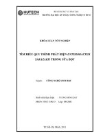 LUẬN VĂN CÔNG NGHỆ SINH HỌC TÌM HIỂU QUY TRÌNH PHÁT HIỆN ENTEROBACTER  SAKAZAKII TRONG SỮA BỘT