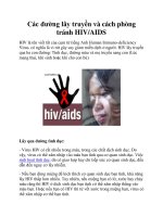 Các đường lây truyền và cách phòng tránh HIV/AIDS ppt