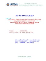 Tính toán thiết kế trạm xử lý nước thải sinh hoạt cho khu dân cư đất mới huyện dĩ an tỉnh bình dương công suất 450m3 ngàyđêm