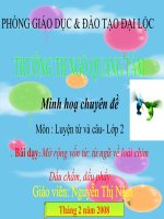 Giáo án lớp 2 luyện từ và câu 