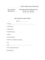 Mẫu số 6.7 Mẫu báo cáo hồ sơ tài liệu kỹ thuật pdf