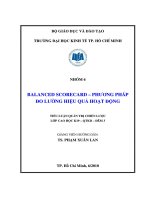 TIỂU LUẬN MÔN QUẢN TRỊ CHIẾN LƯỢC Bảng điểm cân bằng – Phương pháp đo lường hiệu quả hoạt động