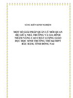 Một số giải pháp quản lý mối quan hệ giữa nhà trường và gia đình nhằm nâng cao chất lượng giáo dục học sinh trường Trung học cơ sở  Trung học phổ thông Bàu Hàm, tỉnh Đồng Nai