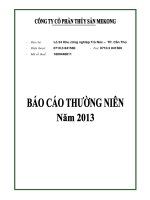 báo cáo thường niên 2013 công ty cổ phần thủy sản mekong