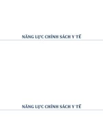 NĂNG LỰC CHÍNH SÁCH Y TẾ NĂNG LỰC CHÍNH SÁCH Y TẾ
