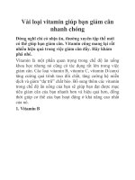 Vài loại vitamin giúp bạn giảm cân nhanh chóng pdf