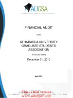 FINANCIAL AUDIT of the ATHABASCA UNIVERSITY GRADUATE STUDENTS ASSOCIATION for the year ending December 31, 2010_part1 potx